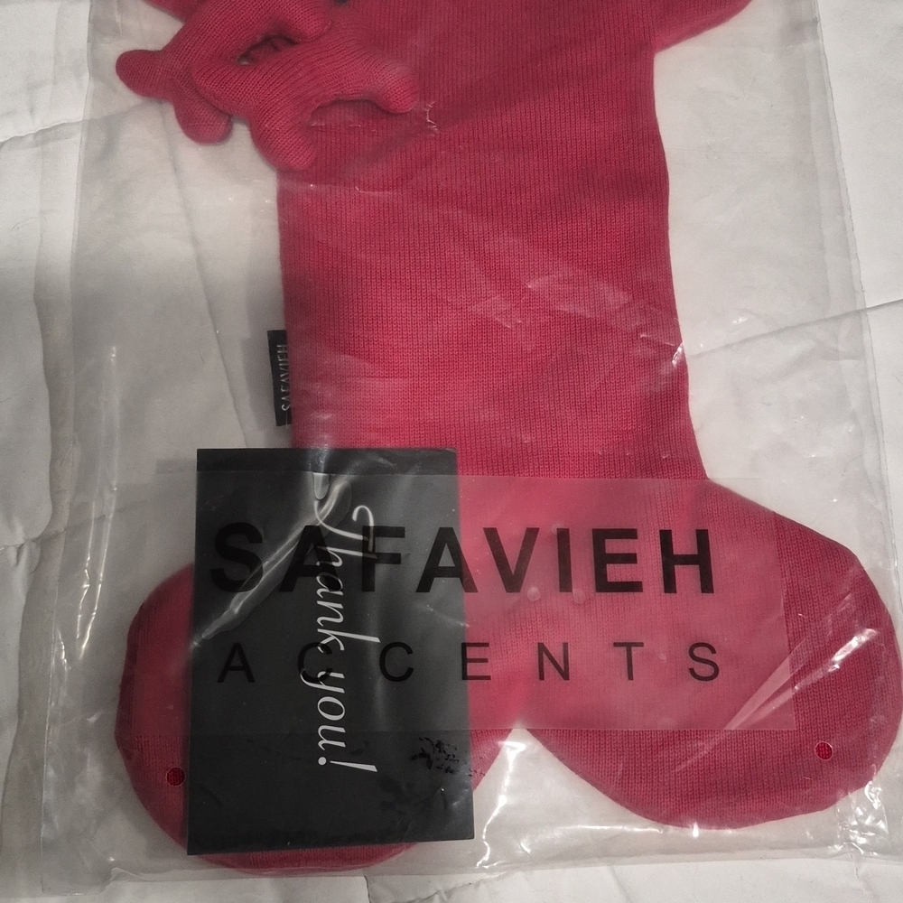 Safavieh Fuchsia Knit Holiday Stocking